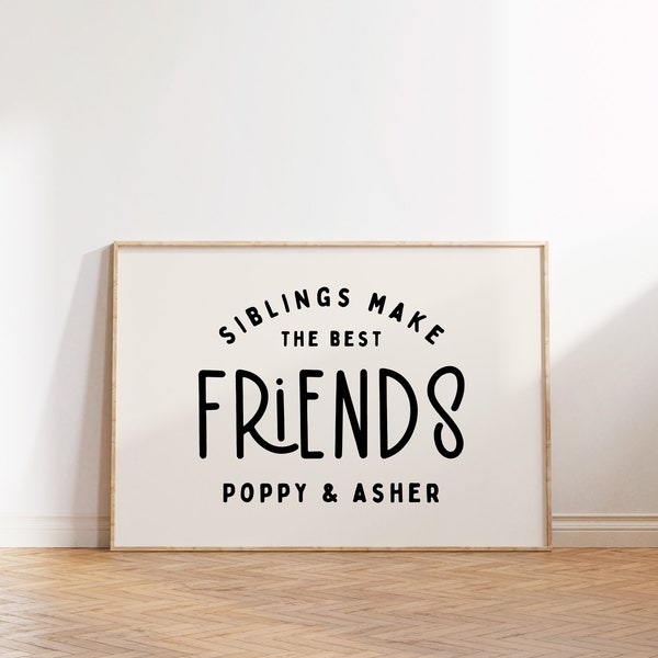 Personalized Siblings Print: Shared Kids Room Decor (Digital Download)