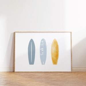 Surfboard Downloadable Print, Surf Nursery Decor, Beach Kids Room, Surfer Room, Beachy Kids Wall Art, Boho Wall Art, Retro Wall Art