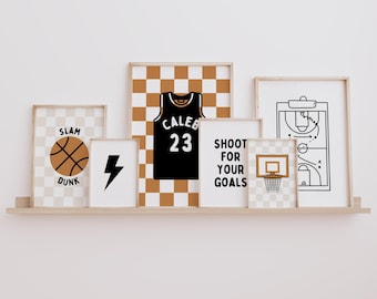 Personalized Basketball Prints: Modern Kids Room Decor (Digital Download)