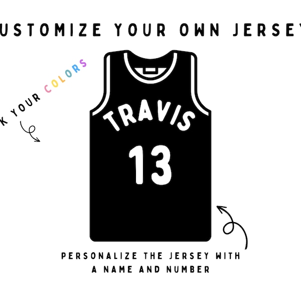 Personalized Name Basketball Jersey Downloadable Print, Name Decor, Kids Room, Neutral Sport Wall Decor, Kids Wall Art, Printable