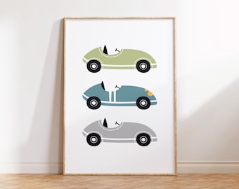 Race Car Nursery Print: Transportation Wall Art (Digital Download)