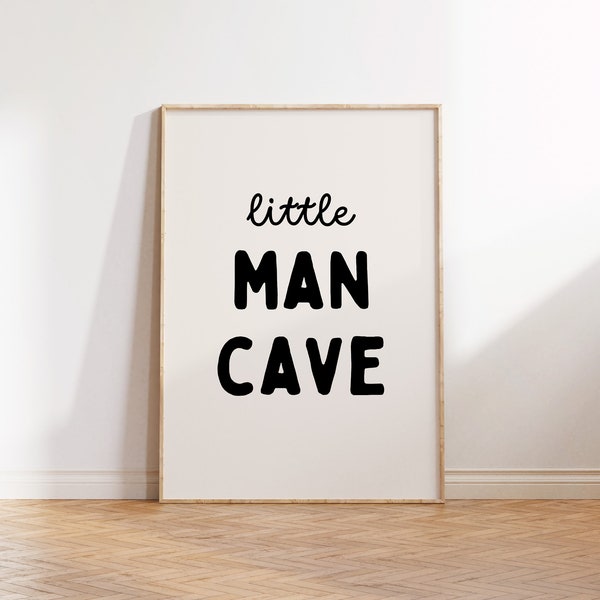 Little Man Cave Tan Print, Long live Boyhood, Boy Nursery Decor, Kids Room, Quote Play Wall Art, Long Live Boyhood, Modern Minimalist print