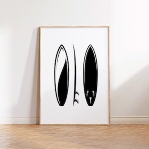 Surfboard Wall Art, Surfer room decor, Surf Nursery Decor, Beach Kids Room, Surfer Theme Room, Beachy Quote Kids Wall Art, Black and White