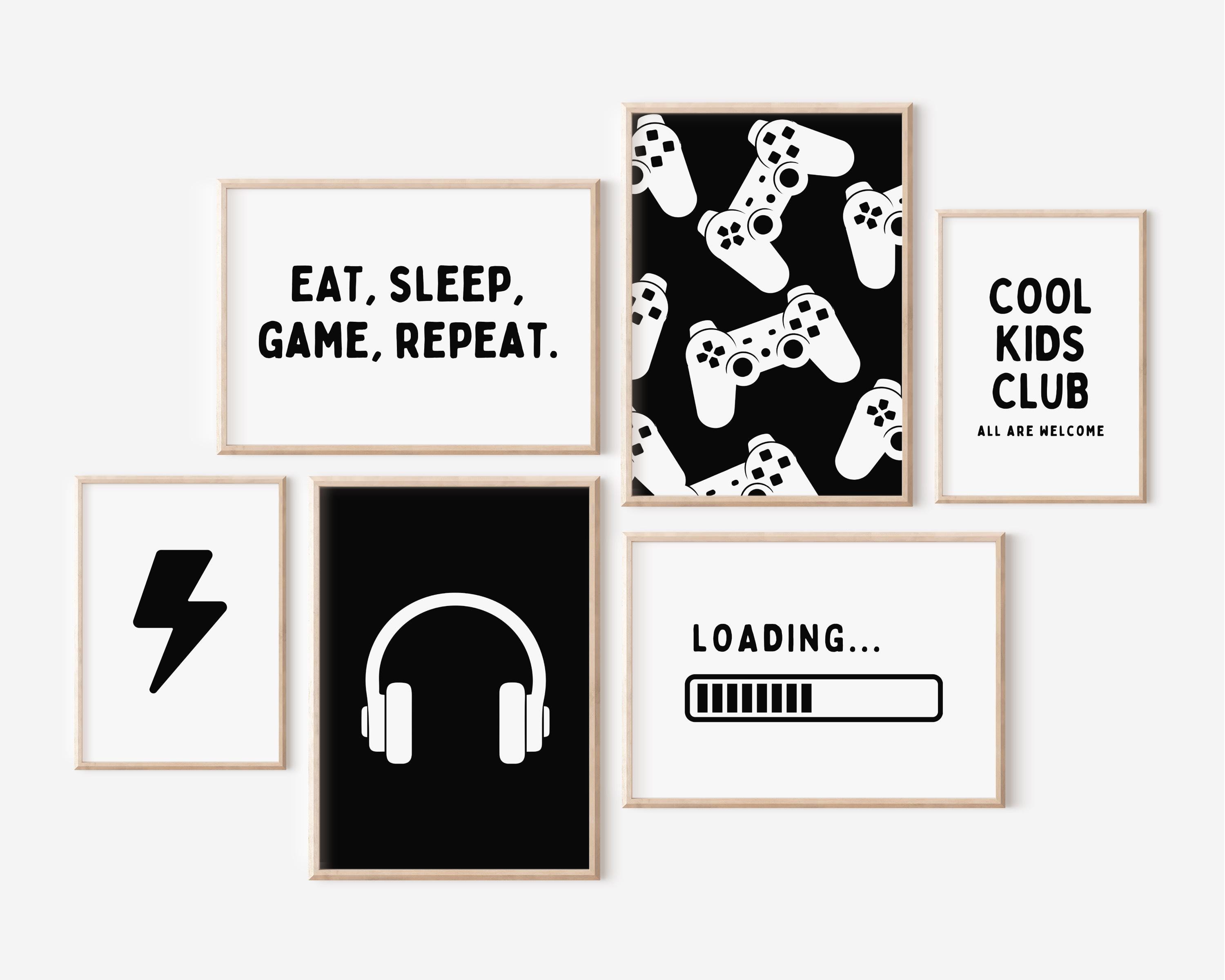 Boy Wall Art, Video Game Art, Game Room Decor, Video Game Controllers Print, Gifts for Gamer Set of 6 Downloadable Prints, Playroom Wall Art