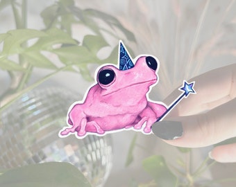 Holographic Wizard Frog Sticker - Etsy