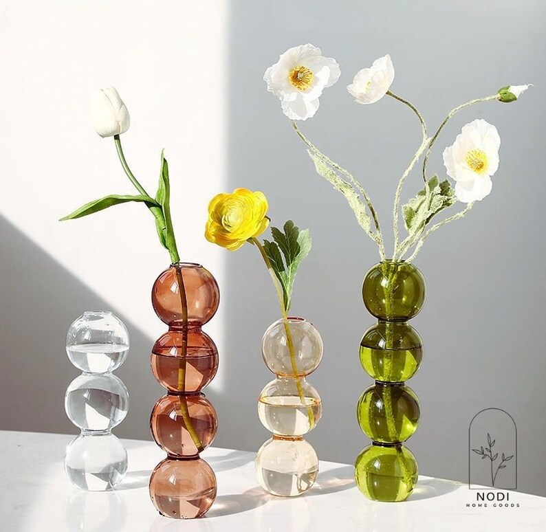 Bubble Glass Vase Nordic Colourful Glass Bubble Vase Etsy