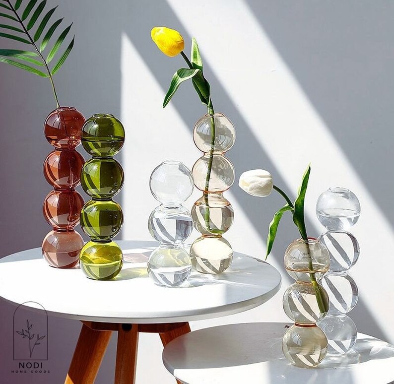 Bubble Glass Vase Nordic Colourful Glass Bubble Vase Etsy