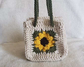 Handmade Crochet Sunflower Bag