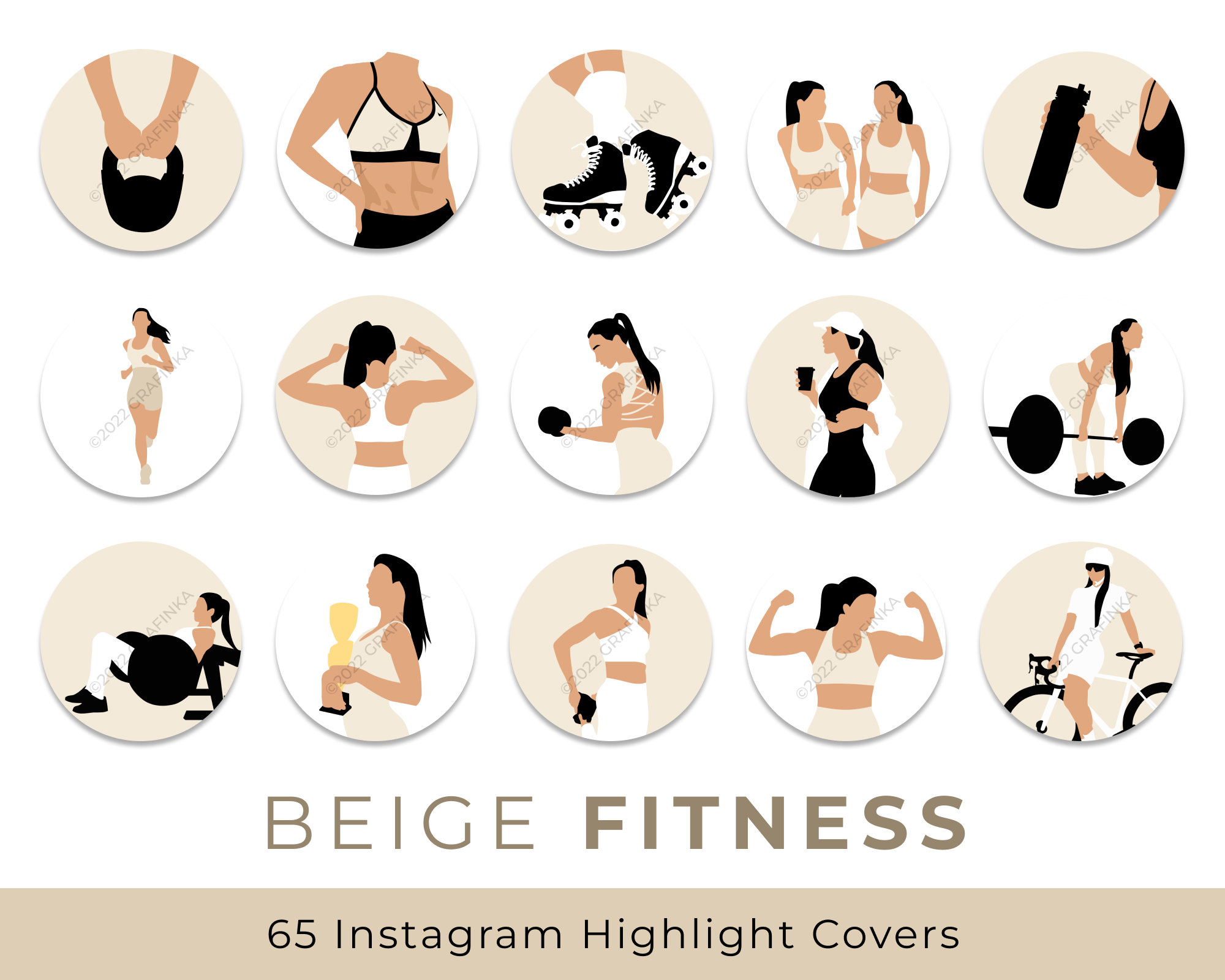 BEIGE Fitness Instagram Story Highlight Cover Social Media Etsy