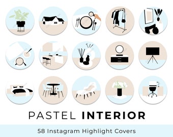 BEIGE Interior Instagram Story Highlight Covers Social Media Minimalist ...