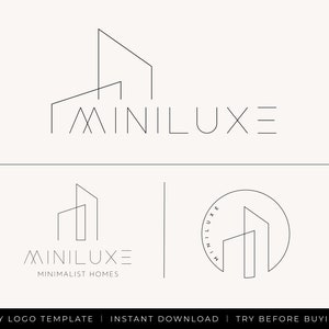 Editable Logo Design, Real Estate DIY Logo, Minimalist Customizable Business Logo Template, Custom Premade Realtor Logo, Instant Download