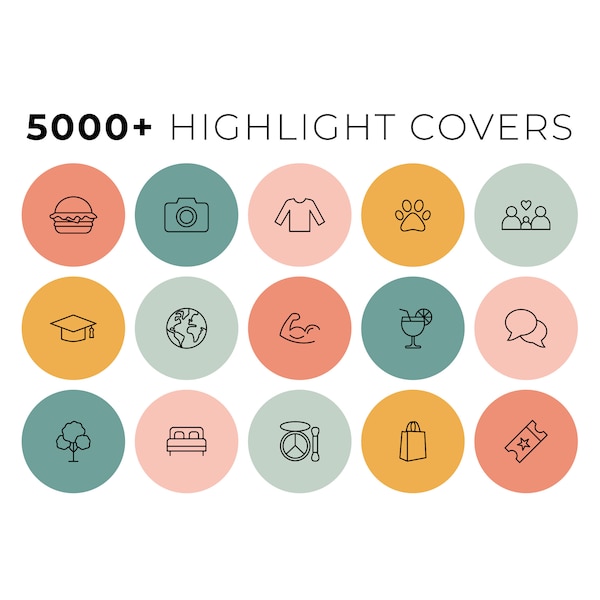 5000+ Boho Instagram Highlight Covers, Minimalist Bohemian Ig Story Icons, Retro & Vintage Highlight Icon Pack, Bright Feminine Aesthetic