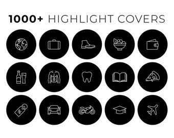 Black Instagram Highlight Covers For Men, Black And White Ig Story Icons, Social Media Icons, Minimalist, Photographer, Travel, Business