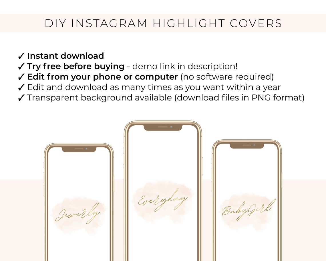 DIY Instagram Highlight Covers Light Orange Peach Watercolor - Etsy