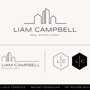 Editable Logo Design, Real Estate DIY Logo, Customizable Professional Business Logo Template, Custom Premade Realtor Logo, Instant Download