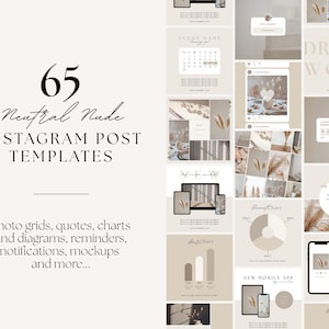 65 Instagram Post Templates Neutral Nude Canva Templates - Etsy