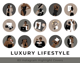 Luxury Lifestyle Instagram Highlight Covers, Social Media Icons For Instagram, Aesthetic Fashion Ig Story Highlights