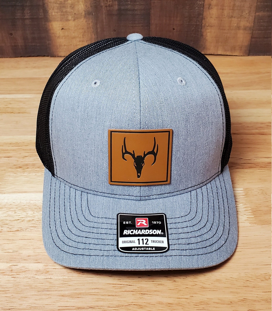 Buck Skull Deer Hunter Richardson 112 Leather Patch Hat Etsy