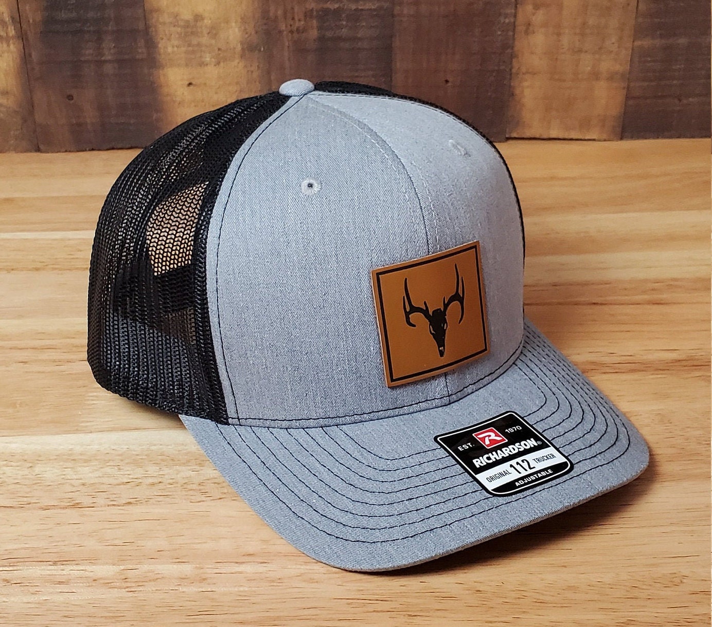 Buck Skull Deer Hunter Richardson 112 Leather Patch Hat Etsy