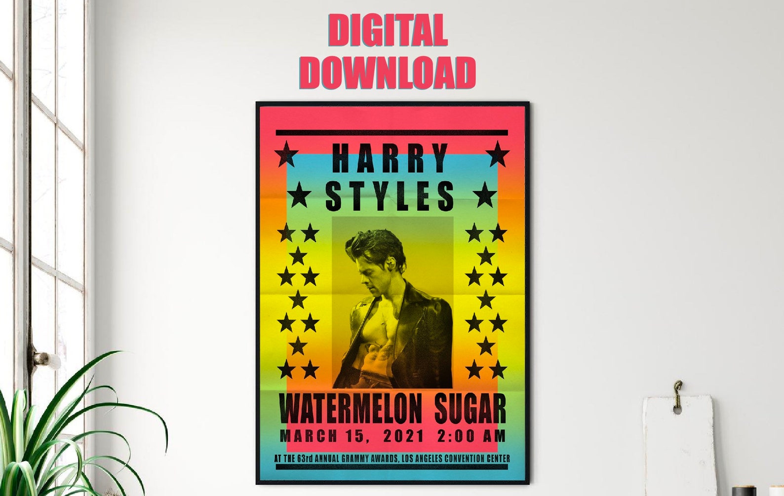 Harry Styles vintage poster print unique printable digital | Etsy