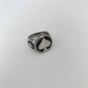 Silber Siegelring Ace, Spielkartenring, Herren Silber Ace Ring, zarter handgefertigter ästhetischer Ring, Herren Accessoires