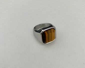 スクエア シルバー オニキス ストーン リング - Etsy 日本