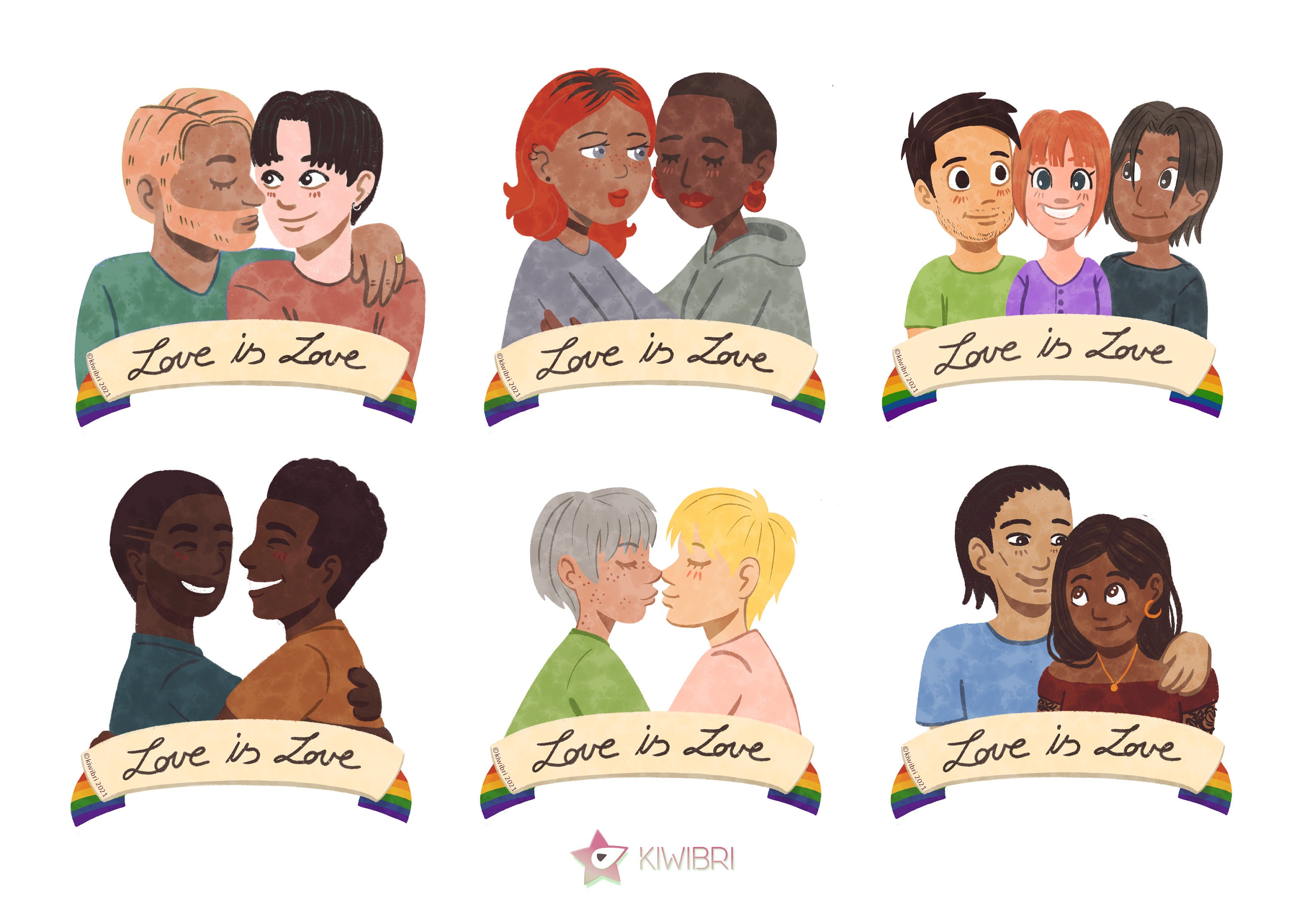 Love is Love Sticker Set Download and Print Etsy