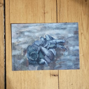 Cartão postal, impressão, pintura acrílica