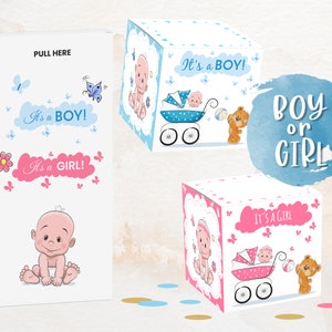 Carte surprise révélatrice de genre, carte pop-up à confettis explosifs, c'est une fille, un garçon