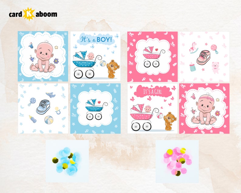 Gender Reveal Surprise Card Exploding Confetti Pop up Card Etsy