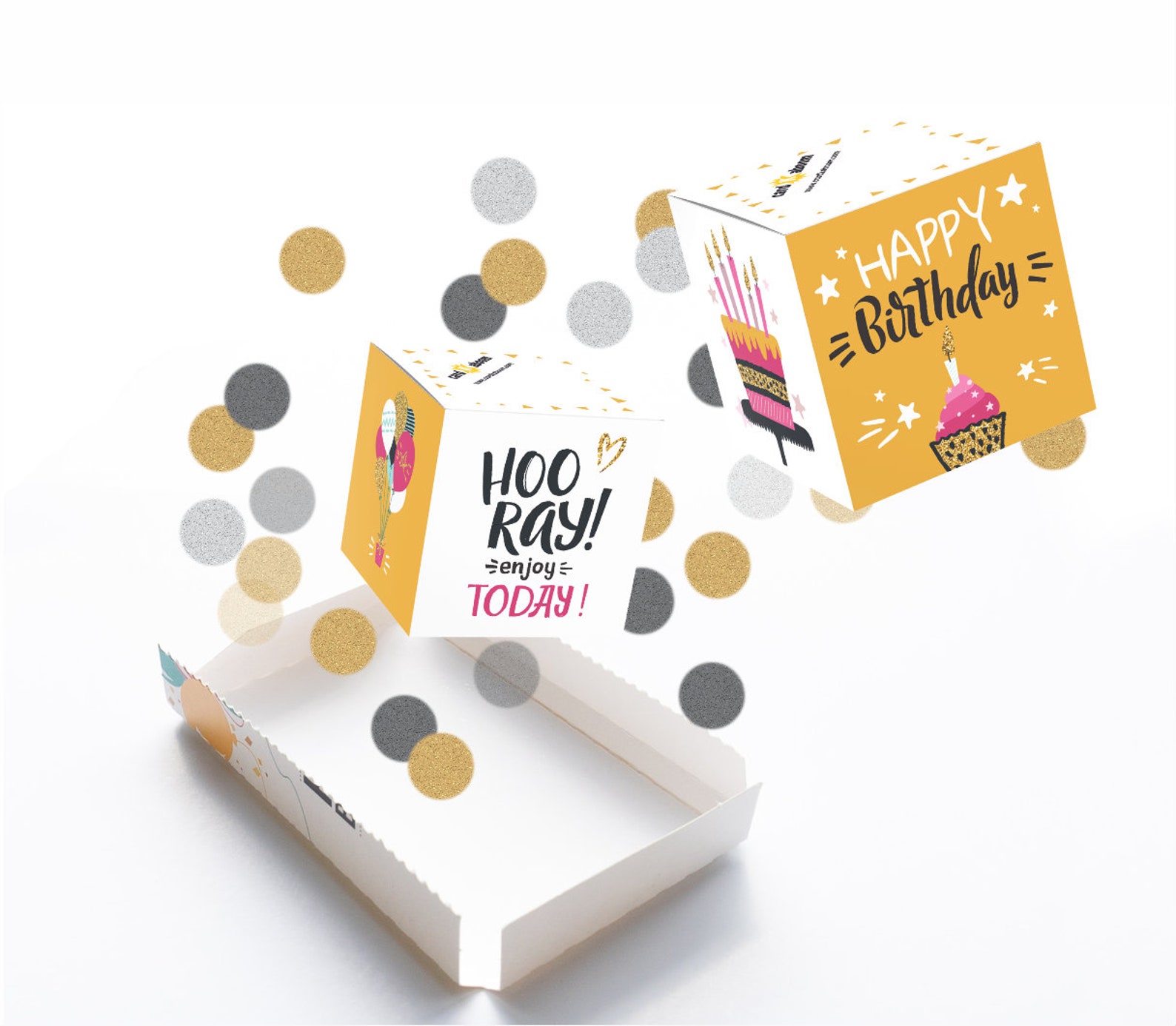 Happy Birthday Confetti Surprise Bomb, Exploding Pop up Greeting Card