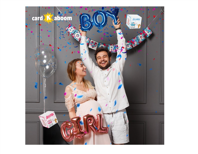 Gender Reveal Surprise Card Exploding Confetti Pop up Card Etsy