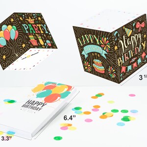 Surprise Exploding Pop up Greeting Card, Happy Birthday With Colorful ...