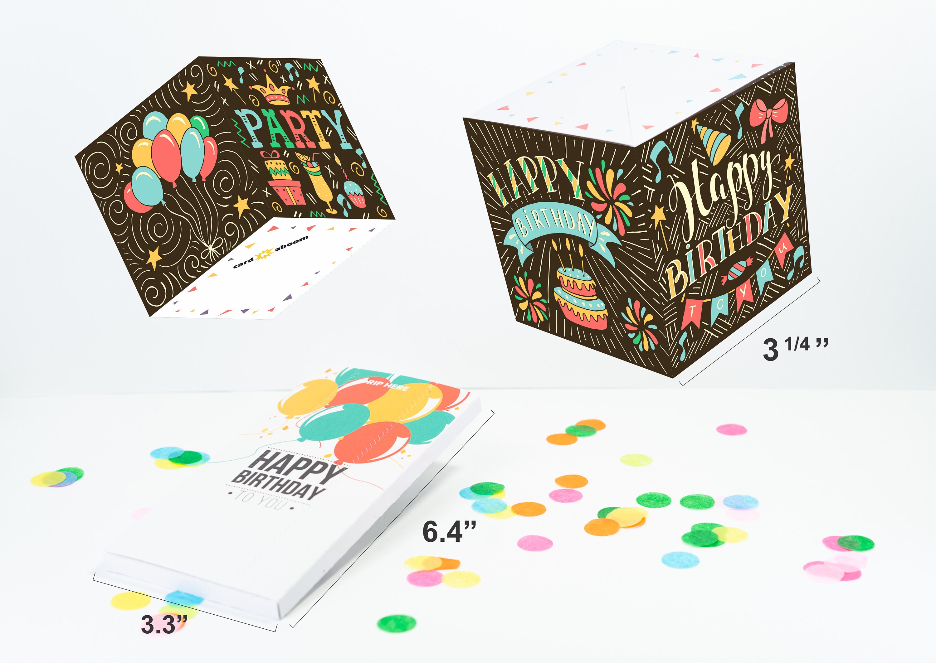 Carte Anniversaire Confettis - Popcarte