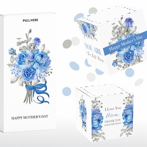 Mother's Day Exploding Card with Confetti, I Love you Mom Card, Surprise Mother's Day Box