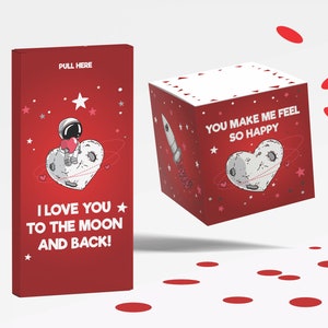 Explodierende Liebeskarte zum Valentinstag, Überraschungs-Jubiläum, Explodierende Box