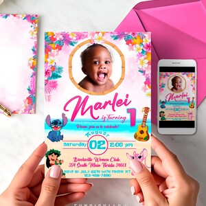 Lilo and Stitch Invitation for DIY, Stitch and Angel E-invite, Lilo and Stitch Theme, Stitch Printable invitation - LYS01
