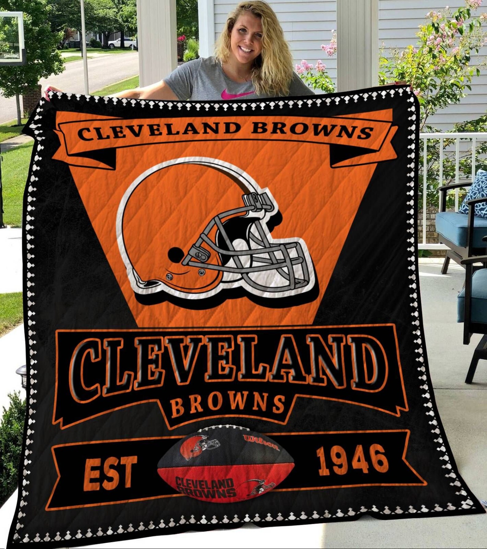 Cleveland Browns Quilt Blanket Etsy