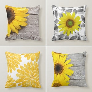 Sunflower Pillow Cover, Yellow Green Pillow Cover, Summer Trend Cushion Case, Decorative Pillow Case, Bedding Decor, Housewarming Pillow