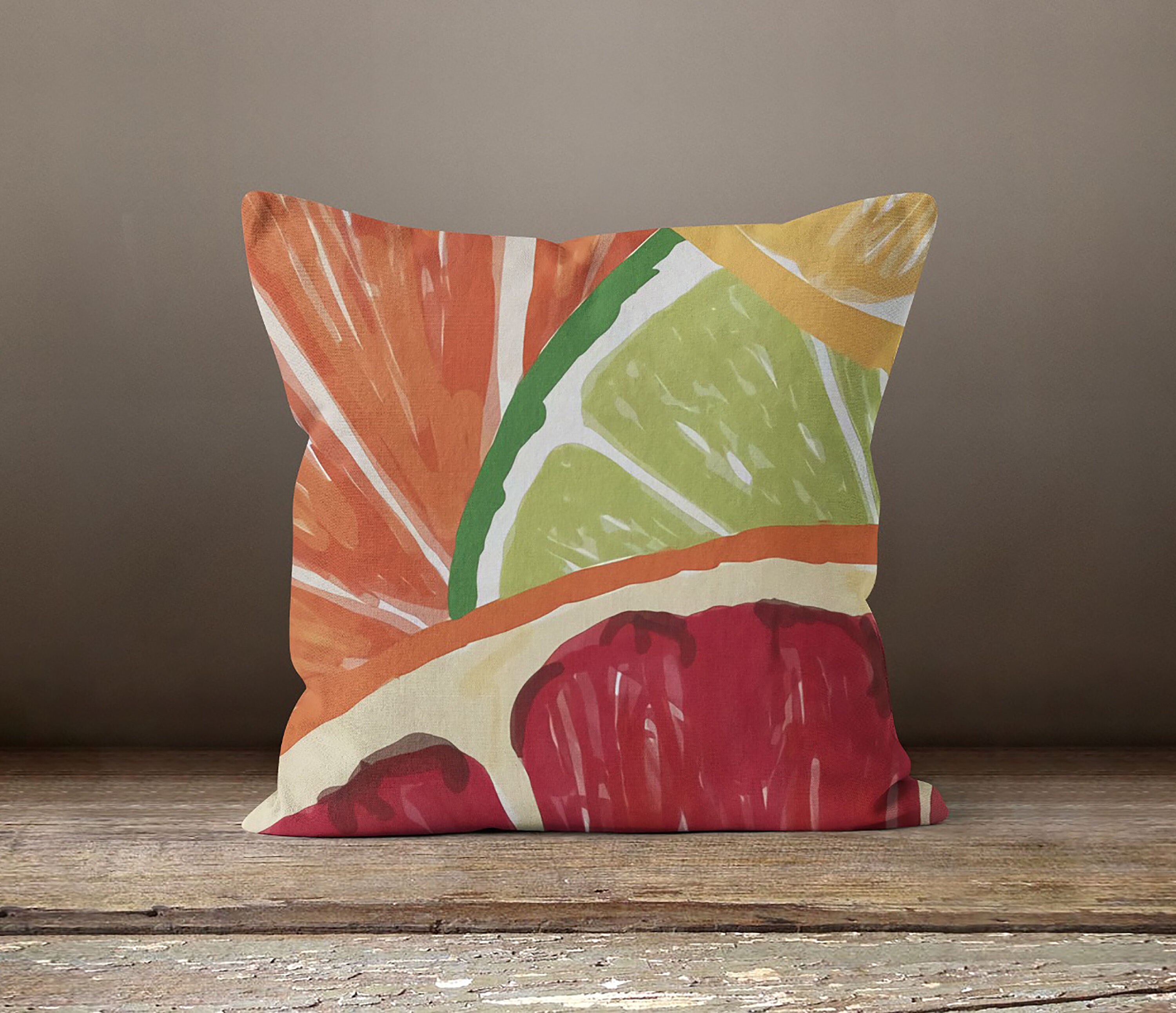 Floral Lemon Check Pillow Cover Floral Fresh Lemon Cushion Etsy UK