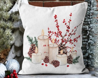 Weihnachts-Kissenbezüge Set - 4 Stück Mit Schneemännern & Rentieren