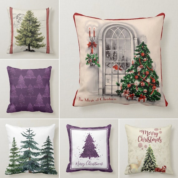 Christmas Tree Pillow Covers Christmas Pillow Decorative Winter Pillow Cases Xmas Tree Throw Pillow Outdoor Pillowcase Xmas Pillow Sham Etsy UK