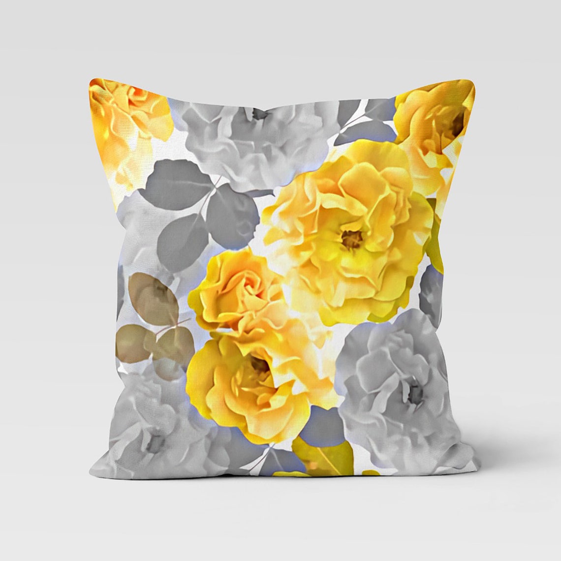 Yellow Floral Pillow Cover Summer Trend Throw Pillow Case Etsy