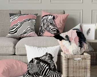 Zebra Print Cushion Cover, Zebra Print Cushion, Zebra Lumbar Pillow Case, Animal Print Pillows, Zebra Throw Pillow Cover, Zebra Decor