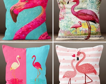 sequin flamingo pillow