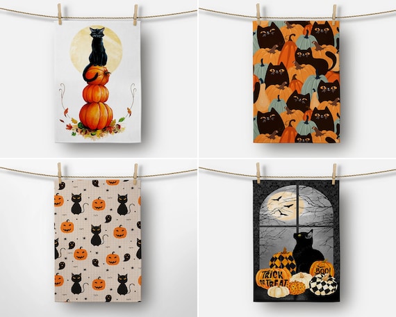 Lot De 2 Torchons De Cuisine D'Halloween 45,7 X 66 Cm En Tissu De