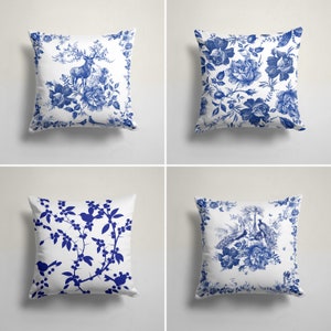 Blue Deer Pillowcase, Cushion Cover Sofa Pillow, Bird in a Tree Branch Pillow Cover, Peacock Cushion Case, Farmhouse Cushion Case