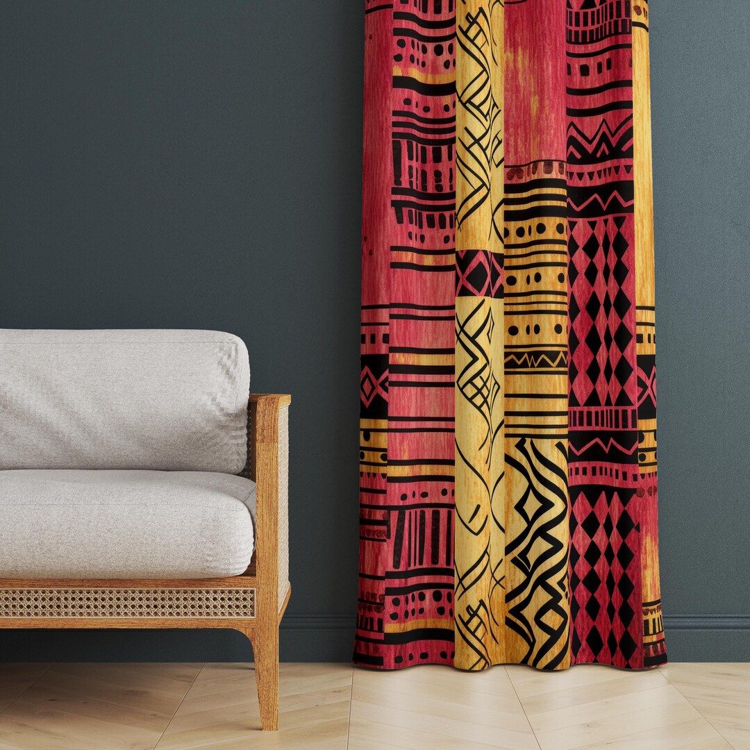 Personalized Afro Ivory Coast Window Curtain Coat Of Arms With Kente Pattern LT15 main image 0