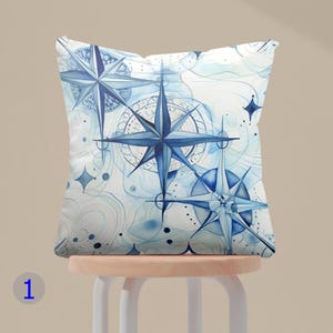 Compass Throw Pillow Cover, Nautical Compass Cushion Cover, Vintage Compass Pillow Covers, Traveler&#39;s Compass Pillow Cases, Nautical Pillow