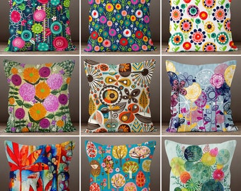 Bright floral throw pillows sale